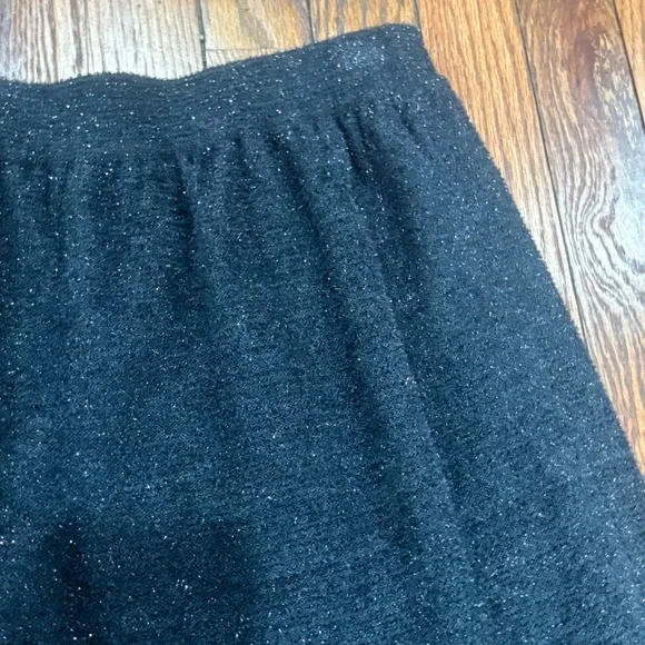 St John Collection Marie Gray Black Metallic Sparkle Knit Skirt Size 4 Vintage - Picture 3 of 6